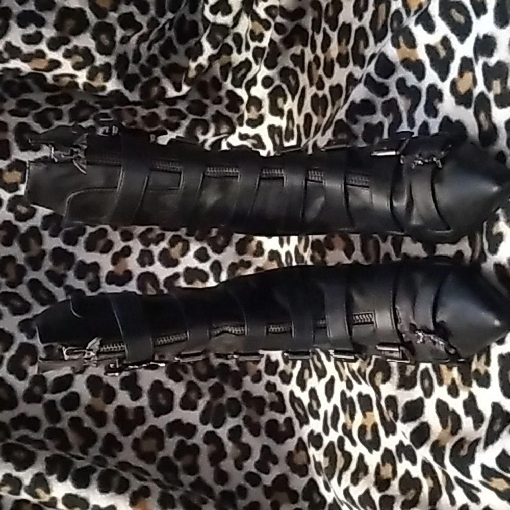 Demonia Bat Buckle Pointy Boots